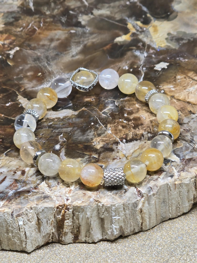 Bracelet Quartz Hématoïde jaune 0,8 cm