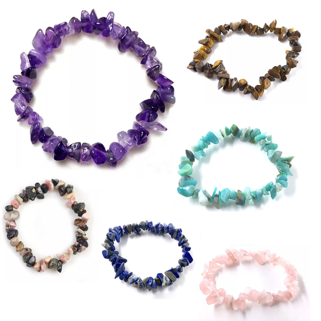 Natuurlijke edelstenen armband | onregelmatige steentjes
