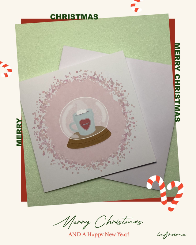 CARTE DE NOEL : TASSE DE CHOCOLAT