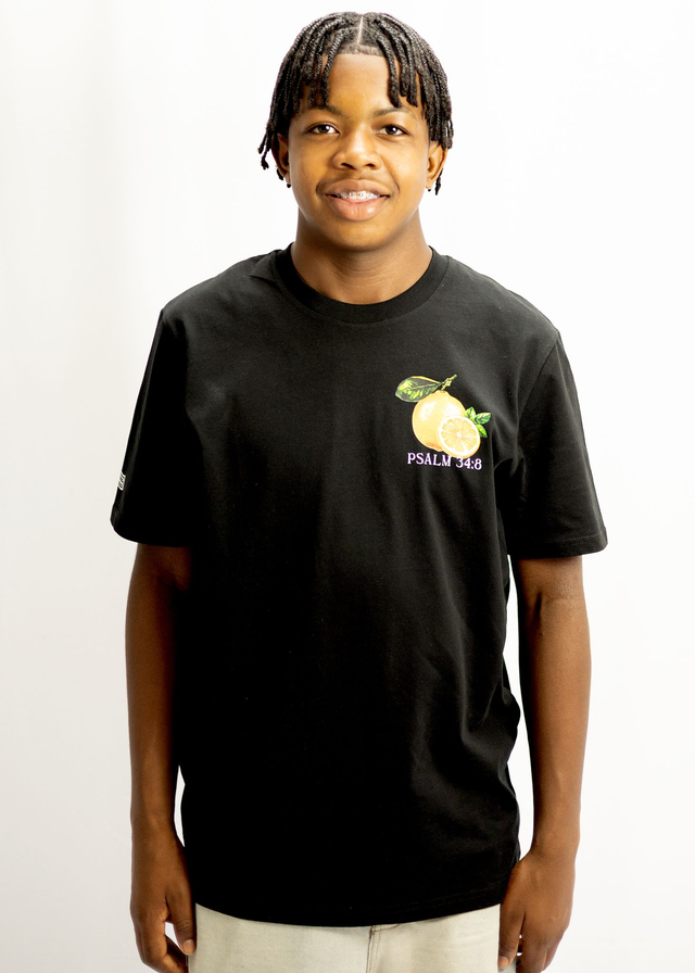 The Lemon Tee in Black - Psalm 34:8 [Regular Fit]