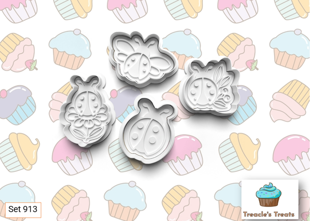 Ladybird Fondant/cookie stamps with cutters