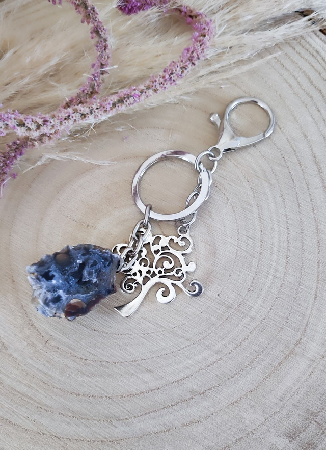 Porte Clés mini géode Agate brute n°6