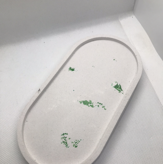 Plateau feuille d’or verte 