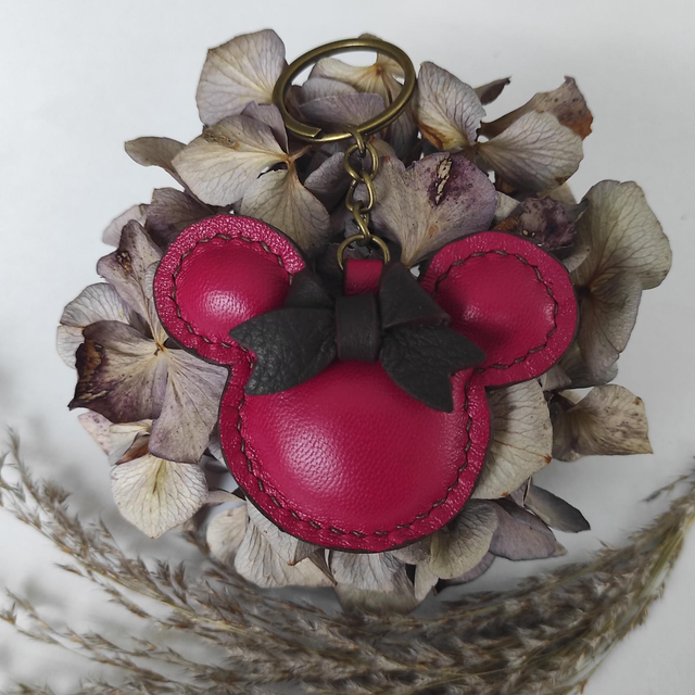 Porte clés Souris en cuir 