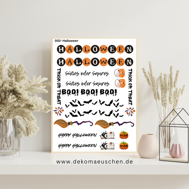 Kerzentattoo „Halloween-002“ – Für Stabkerzen (15 × 21 cm)