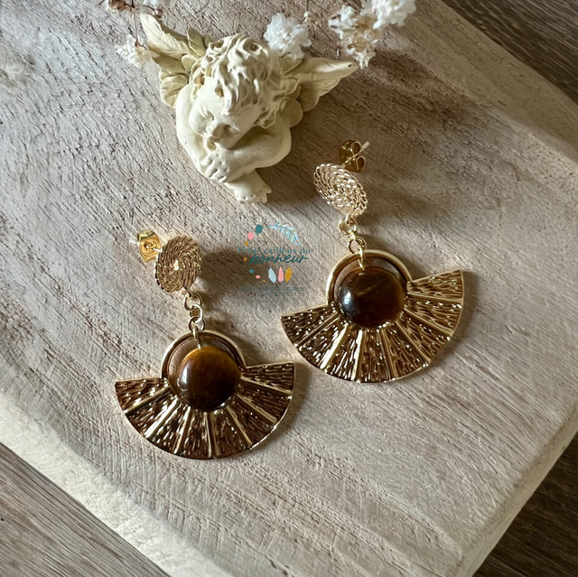Boucles d’oreilles Œil de Tigre - Protection &amp; Courage