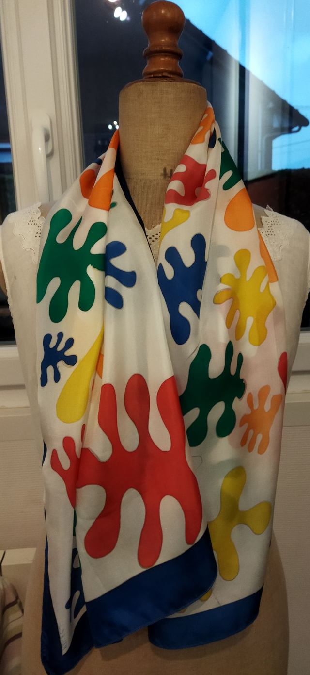 Etole de soie "A la Matisse" peinte à la main