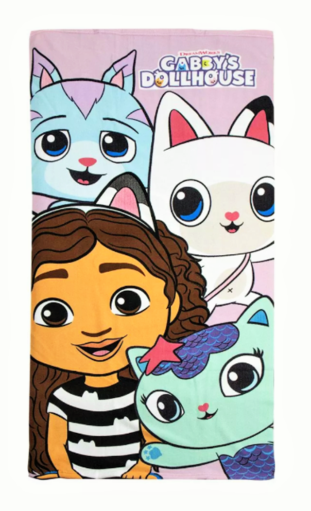 Serviette De Bain &amp;  Plage Gabby Et La Maison Magique -  Multicolore - 70 X 140 Cm