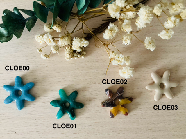 Pampilles interchangeables CLOE 22mm ,pâte polymère et résine UV; vendues par paire INTERDITES AUX MOINS DE 6 ANS(risque d’ingestion de petits objets