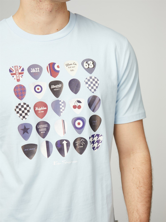 Ben Sherman 0078222 Plectrum Tee - Sky 