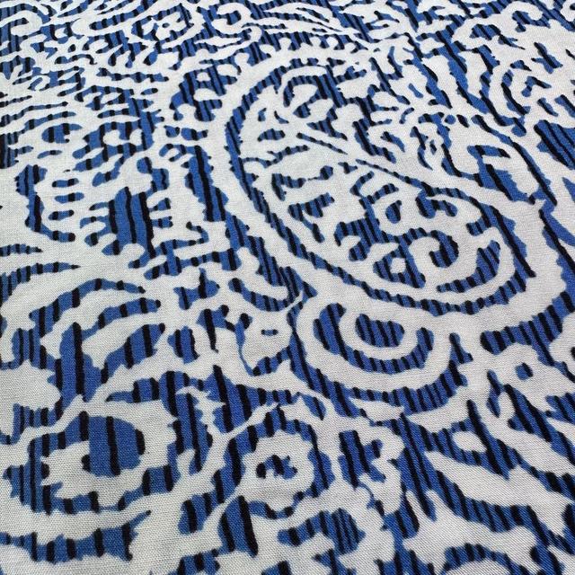 Blue Batik Style Viscose