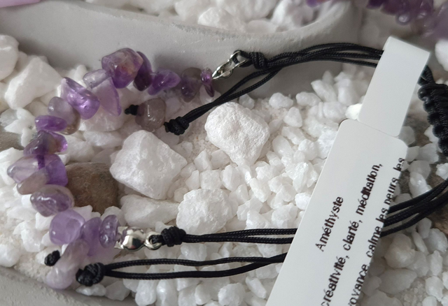 Bracelet tissé en Améthyste
