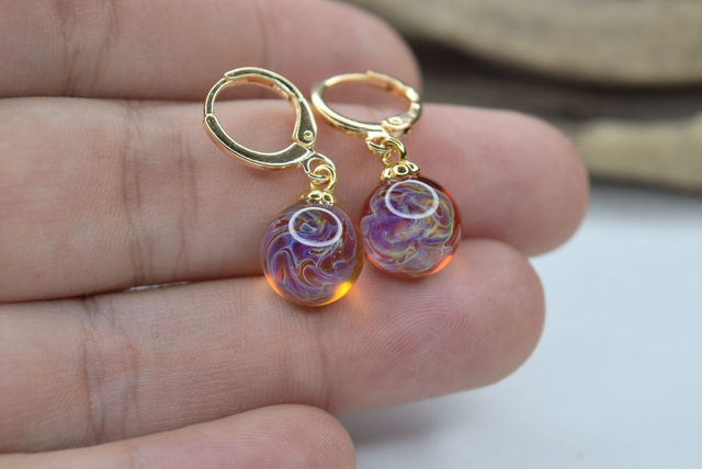 CRÉOLES NÉBULEUSE ORANGE MONTURE OR