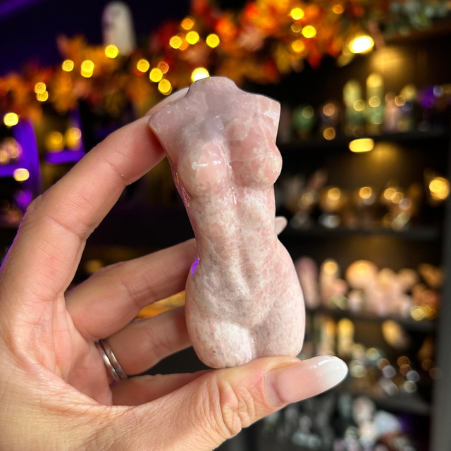 Pink Calcite Goddess Carving R58A