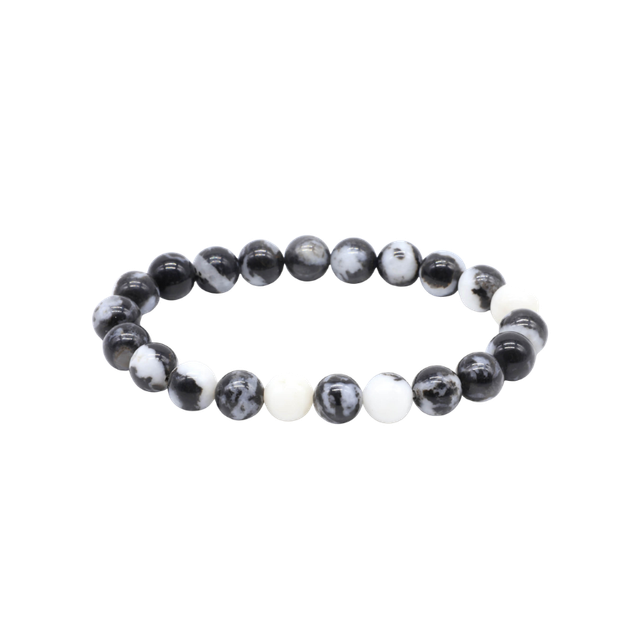 💙 Jaspe zébré – Bracelet élastique perles 8 mm – Origine Australie – Gisement du Kimberley –  Qualité A