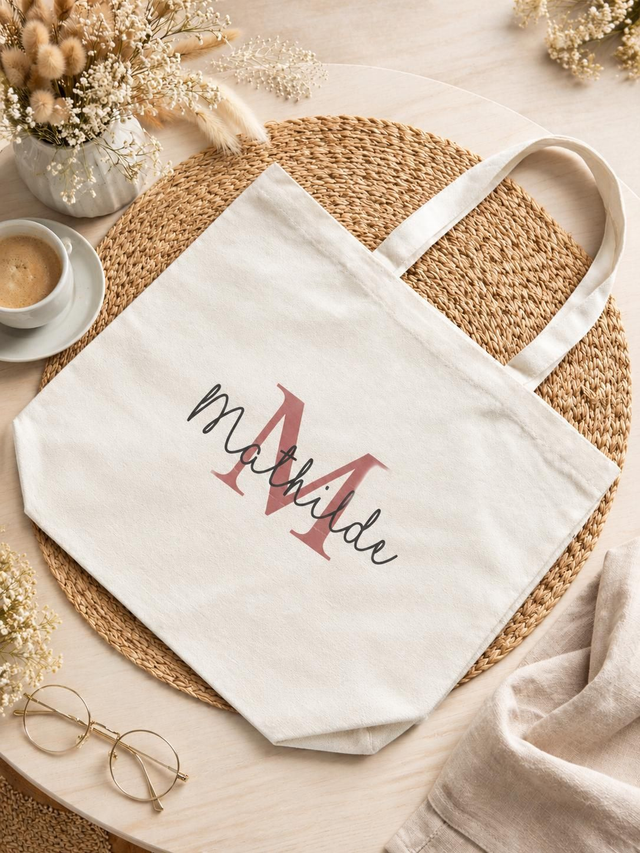 Tote bag personnalisé – Prénom élégant