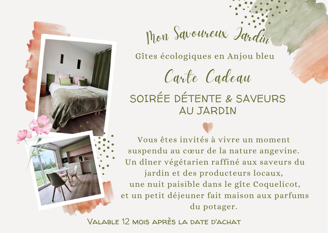 Carte cadeau Soirée étape: table d'hôtes, nuitée et petit déjeuner pour 2 personnes