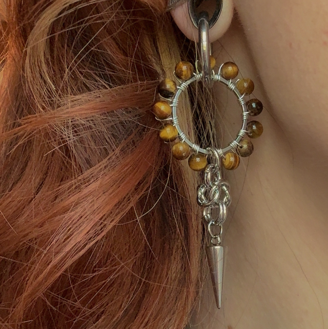 Boucles d’oreilles FORTERESSE œil de tigre 