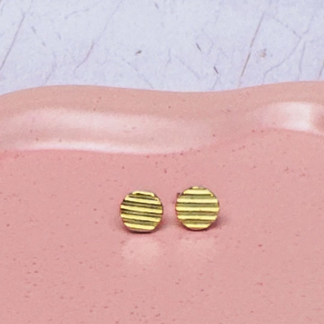 Gold Striped Studs