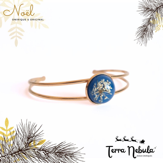 Bracelet fleuri Promesse (bleu) | BR18 | Ombelles