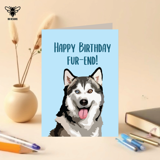 Husky - Birthday Card