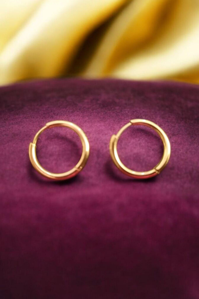 Créole dorée 16 mn acier inoxydable hypoallergénique 