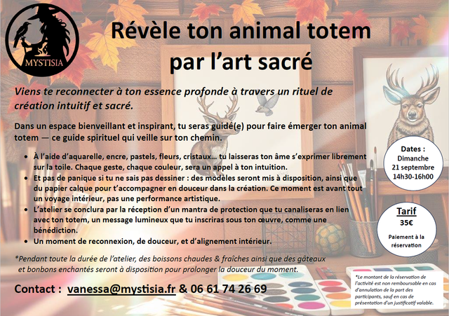 Atelier - Révèle ton animal totem par l’art sacré