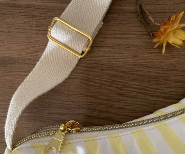 Sac baguette rayé jaune