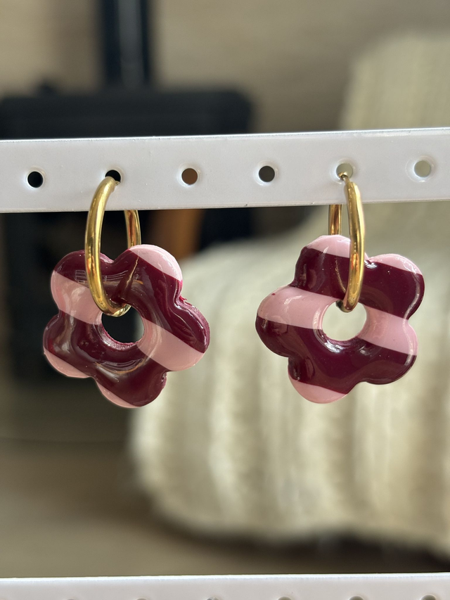 Pampilles MIA - rayée rose et bordeau