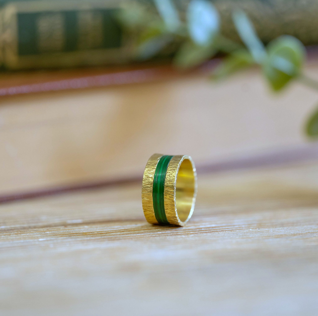 Bague Telluris - Doré, vert