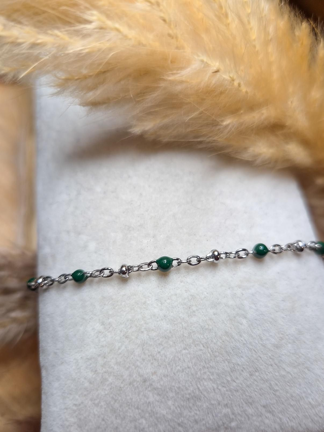 Bracelet finesse - Modèle argenté et vert
