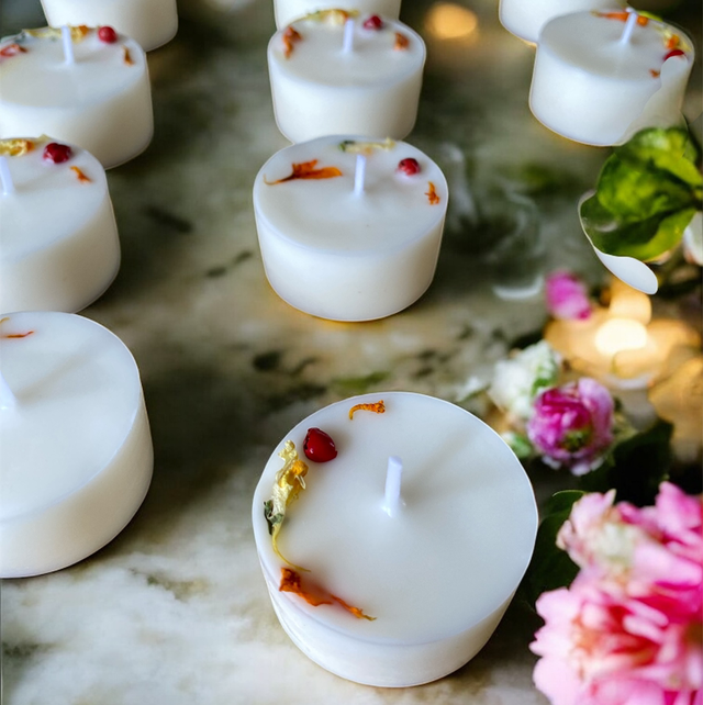 Mini bougie fleurie