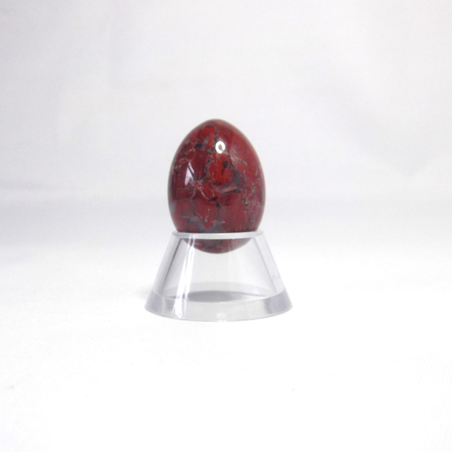 Red jasper egg with stand