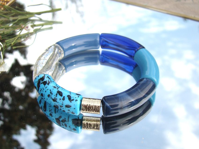 Bracelet perles tubes incurvées Chandra Neela 1