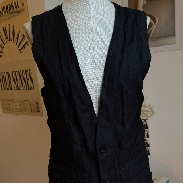 All Saints Linen Waistcoat with ties at back 