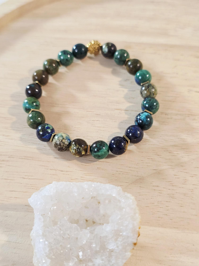 Bracelet Azurite Malachite 0,8 cm