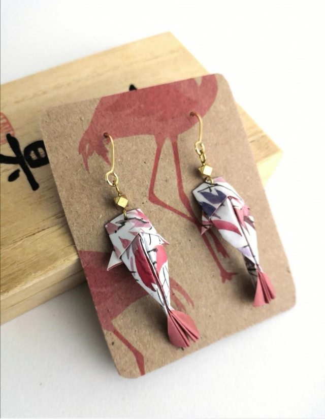 Kawaii Kois in rosé Bambus Muster