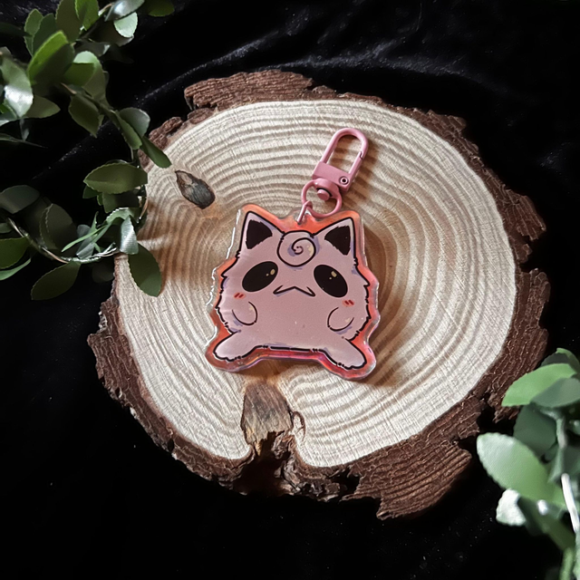 Llavero Pokemon // Jigglypuff - acrílico holográfico arcoiris