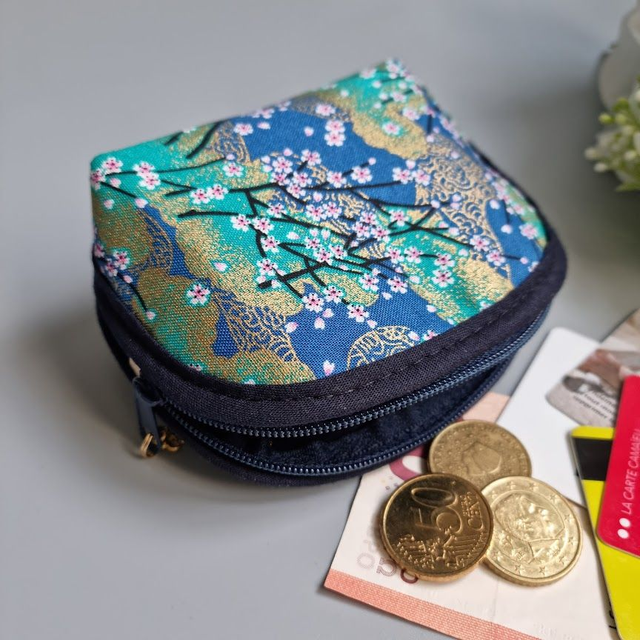 Porte-monnaie arrondi "Akina" turquoise