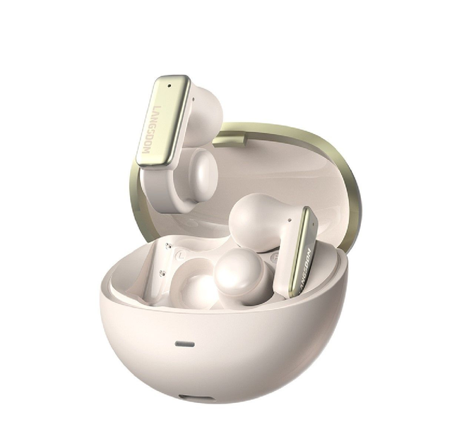 Langsdom TS28 Noir écouteurs Bluetooth sans fil ouverts avec clip d'oreille et contrôle via l'application.