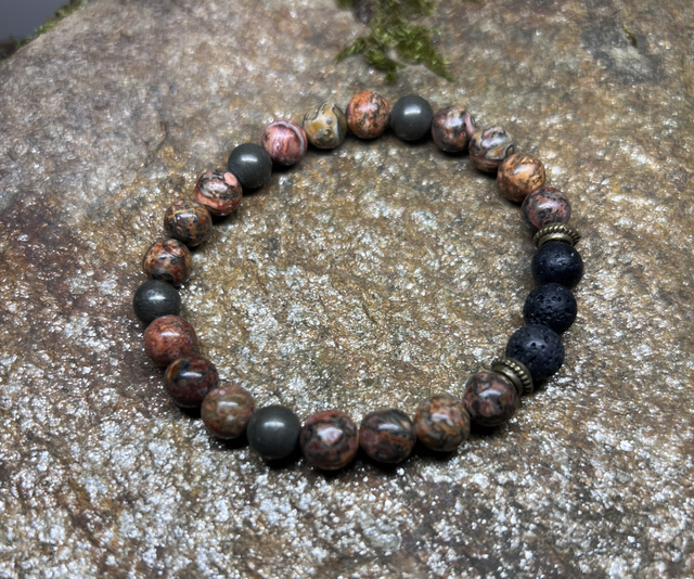 R. 77 J. Léopard, Pyrite et P de lave 