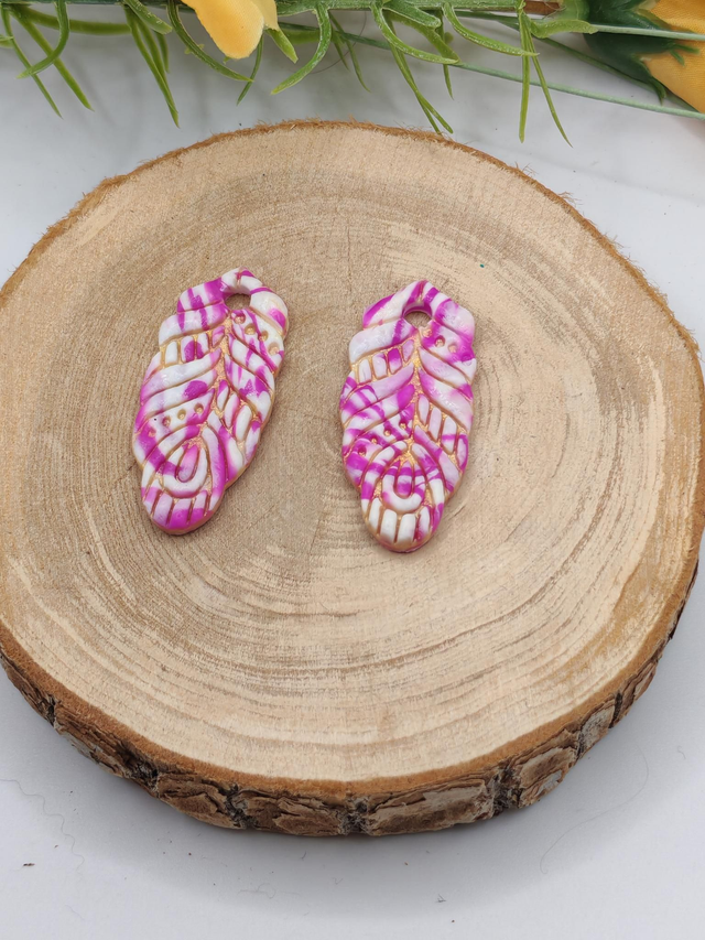 Plume Blanc/Violet Fluo