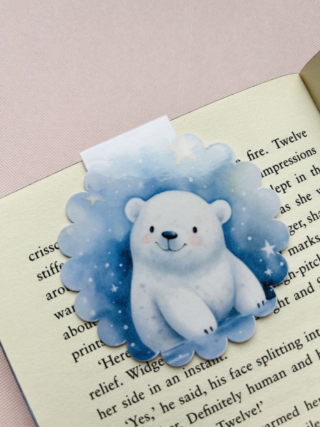 Polar bear magnetic bookmark
