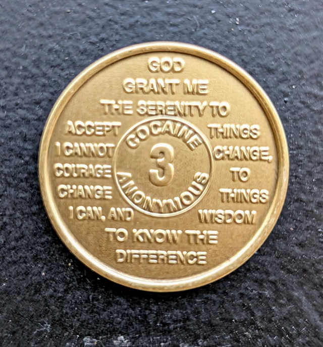 3 jaar metal coin