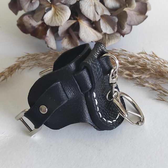 Porte clés selle de cheval en cuir 