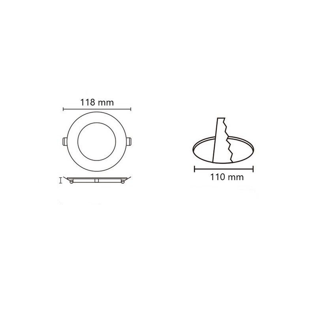 Spot LED encastrable extra plat rond 6W