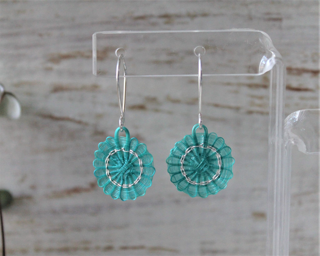 Boucles d'oreilles tissées en crin de cheval