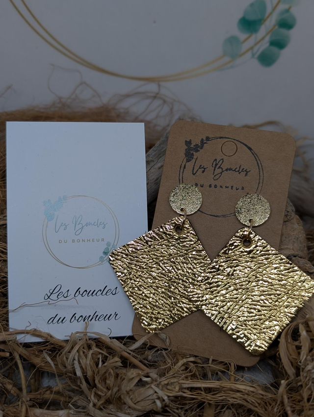 Boucles d'oreilles Chouquette dorée chou005