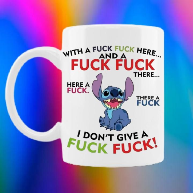 Stitch With Fxxk Fxxk Here Mug