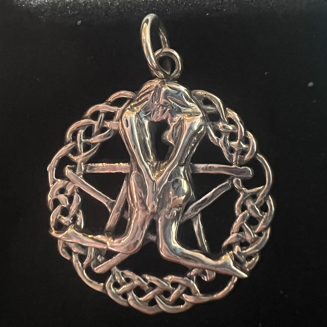 Pentacle of the lovers pendant